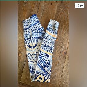Niyama Sol Blue and Cream Patterned Leggings
